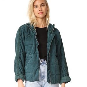 Free People Dolman Quilted Evergreen Jacket